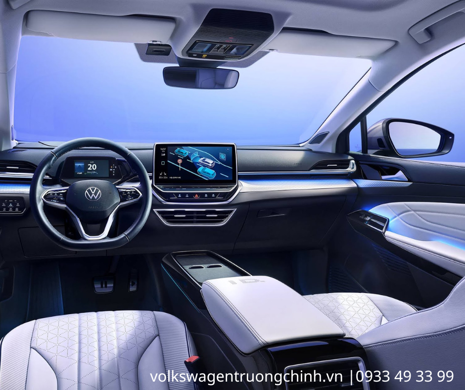 Volkswagen ID.6 sở hữu khoang nội thất được thiết kế tối giản và hiện đại